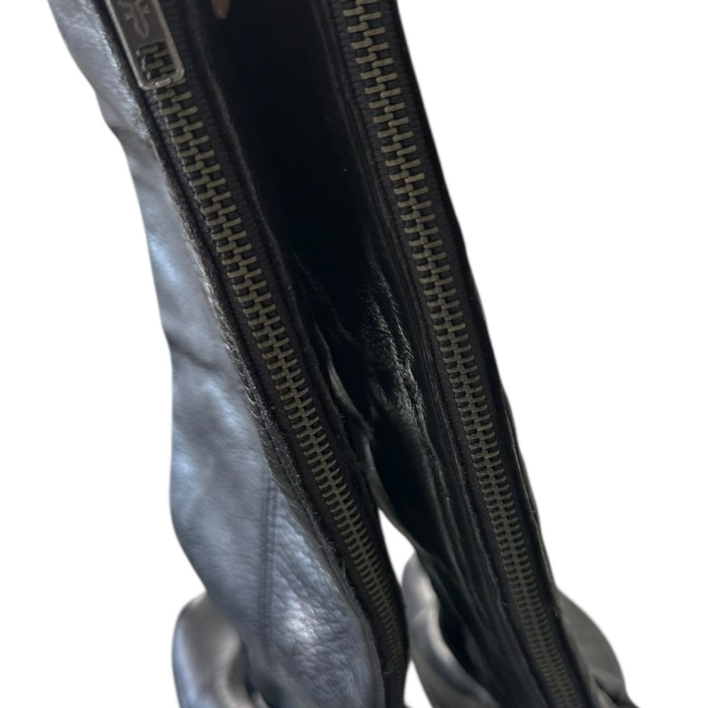 FRYE Zip Back Moto‎ Boot Black Leather Women's Boots 7.5 - Picture 4 of 4